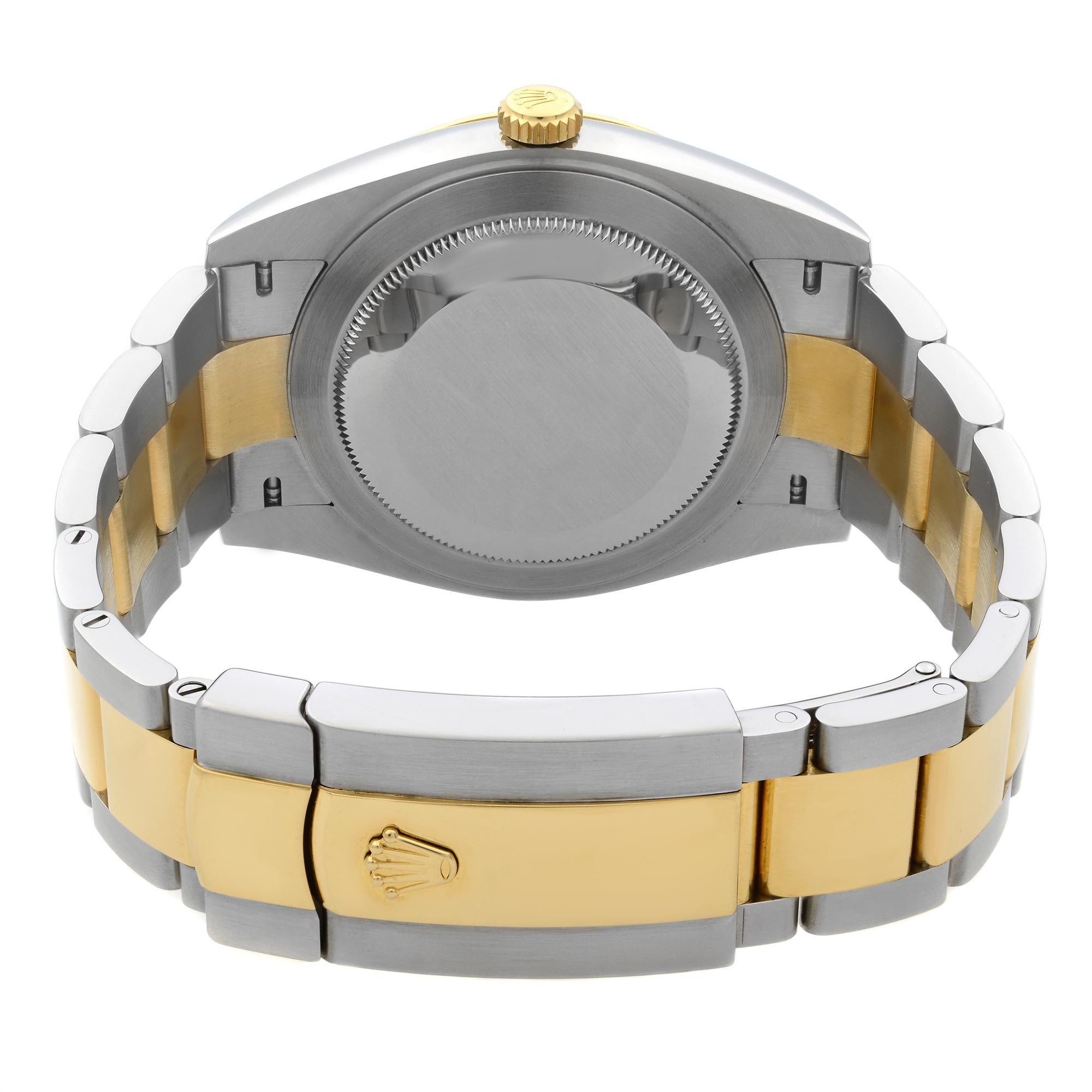 Rolex Datejust 18K Gold Steel Wimbledon Grey Dial Mens Watch 126303GYRO 1