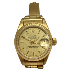 Vintage Rolex Datejust 18k Quickset Oyster Matte Champagne Automatic Ladies Watch 26mm