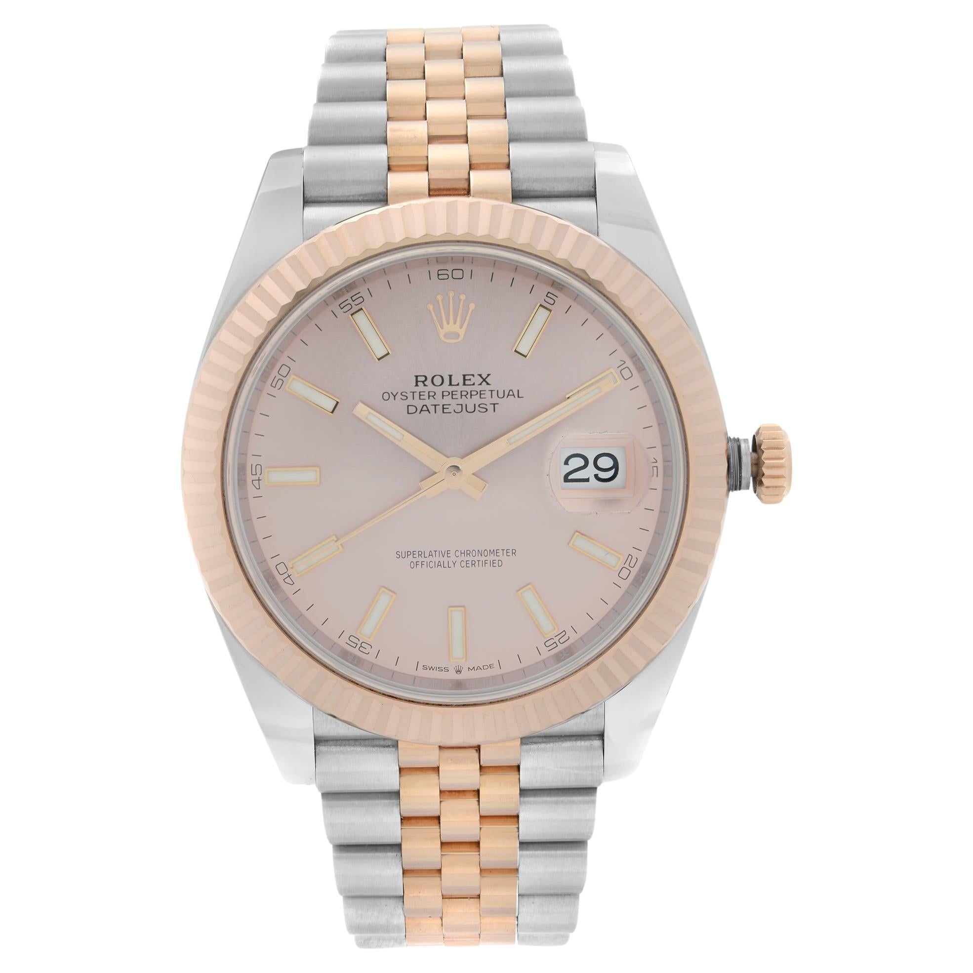 Rolex Datejust 18k Rose Gold Steel Sundust Dial Automatic Jubilee Watch 126331 For Sale