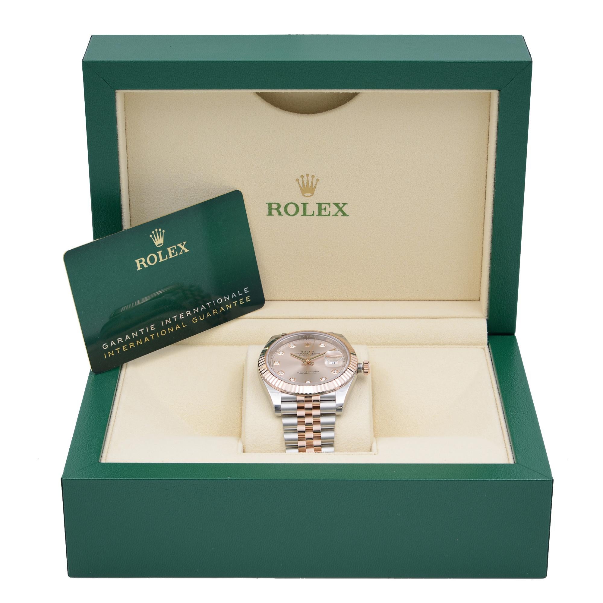 Men's Rolex Datejust 18k Rose Gold Steel Sundust Dial Automatic Mens Watch 126331 For Sale