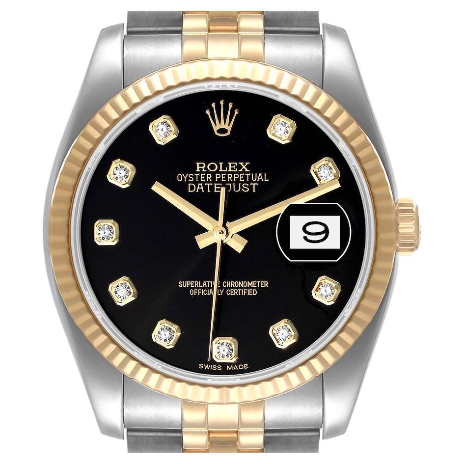 Rolex Datejust 36 Steel Yellow Gold Diamond Men's Watch 116233 Box For ...