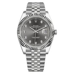 Rolex Datejust 18K White Gold Dark Rhodium Diamond Dial Jubilee 126334