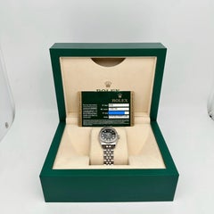 Rolex Datejust 18K White Gold Steel Black Diamond Dial Ladies Watch 179174