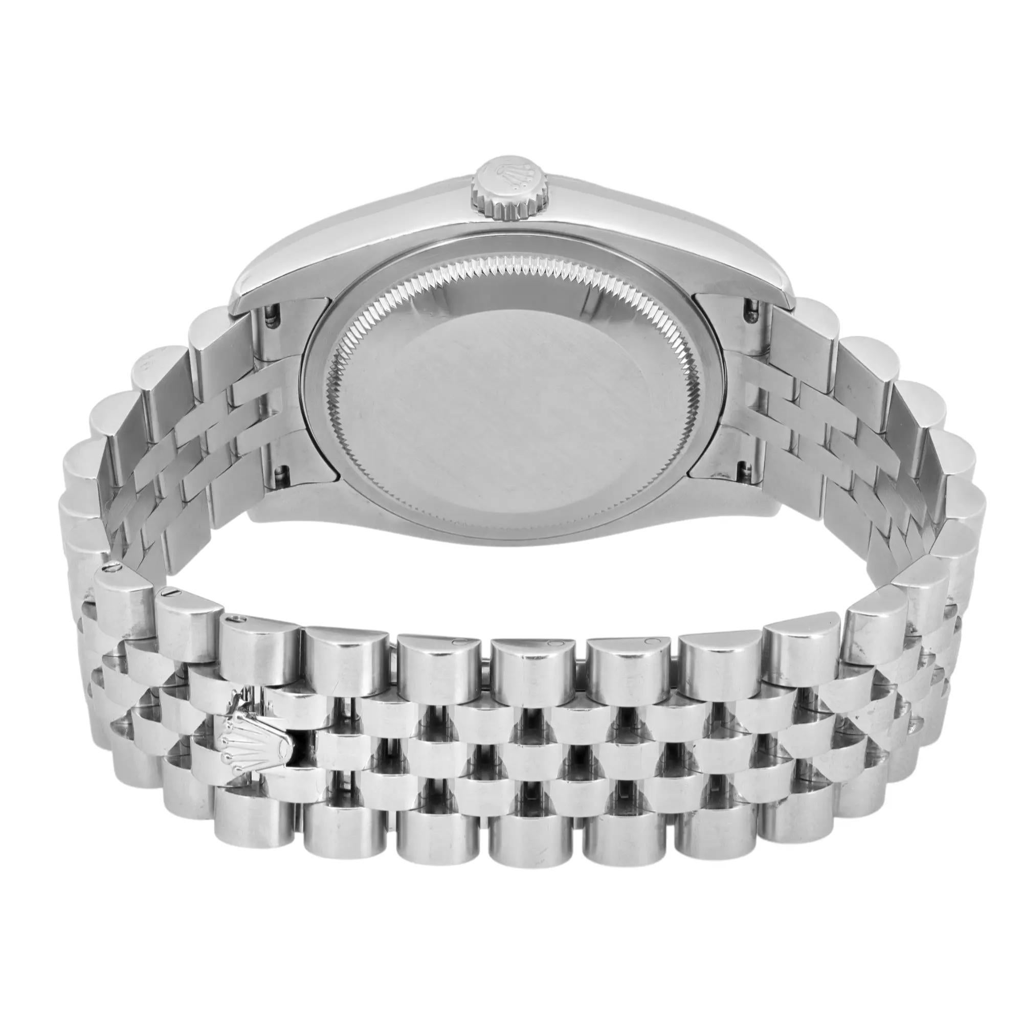 Rolex Datejust 18K White Gold Steel Black Diamond Dial Watch 116234 For Sale 1