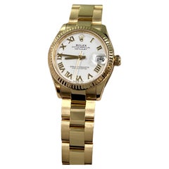 Rolex Datejust 18K Gelbgold 278278 Midsize 31mm Weißes römisches Zifferblatt Box mit weißem Zifferblatt Empfang