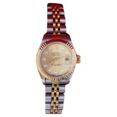 Rolex Datejust or jaune 18k et face diamant Taille dame