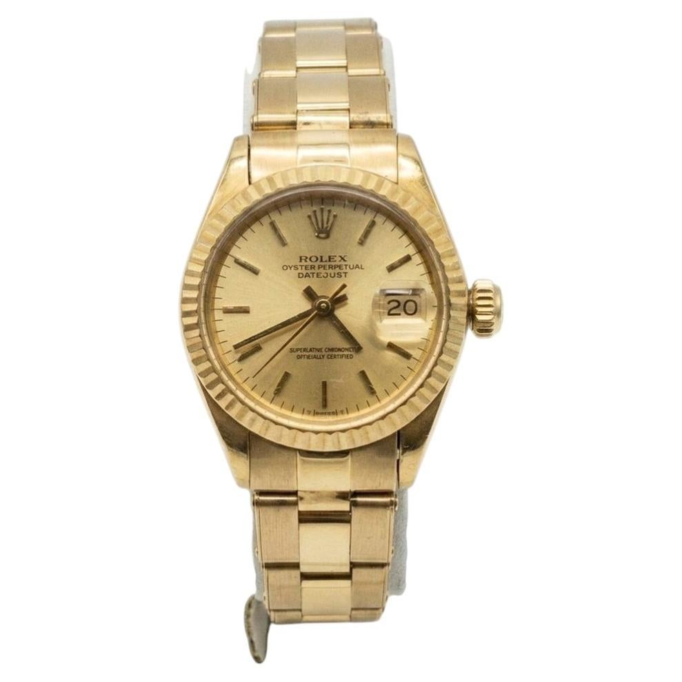 Rolex Datejust 18k Yellow Gold Automatic Ladies Watch