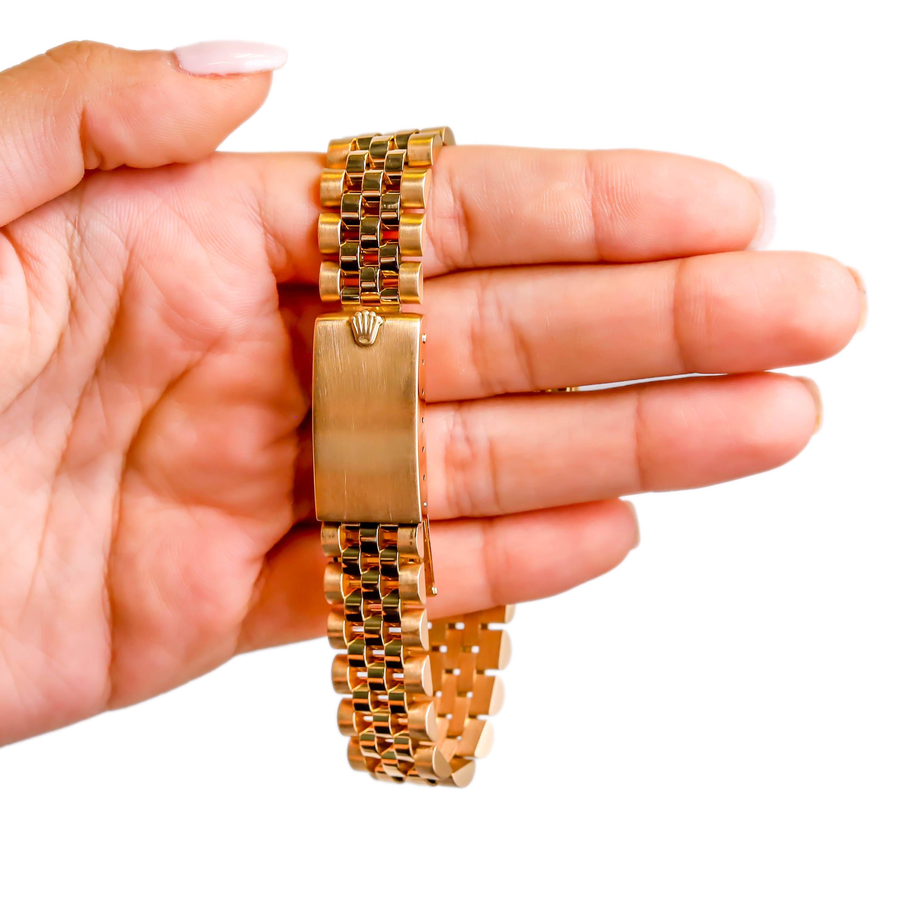 Women's or Men's Rolex Datejust 18 Karat Gold Champaign Diamond Dial Jubilee Bracelet Watch For Sale