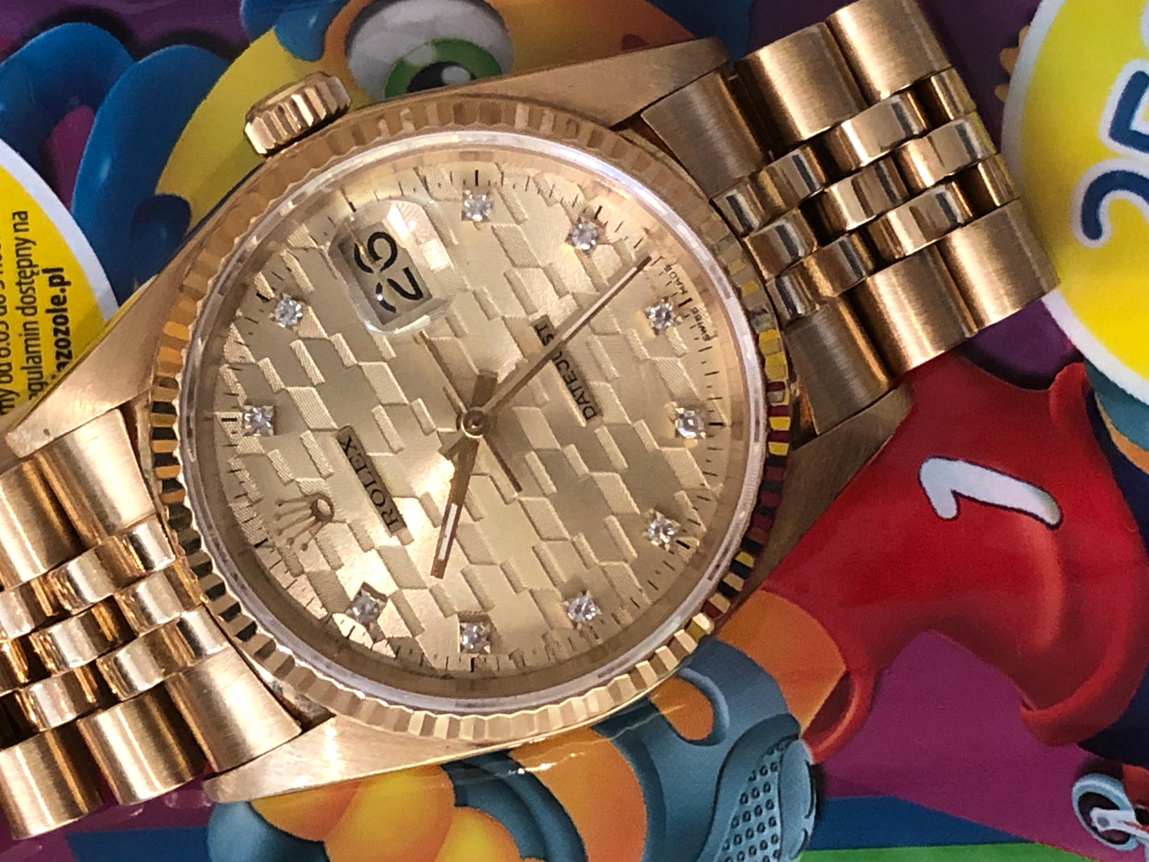 Rolex Datejust 18 Karat Yellow Gold Chevrolet Award Ref 16018, circa 1986 7