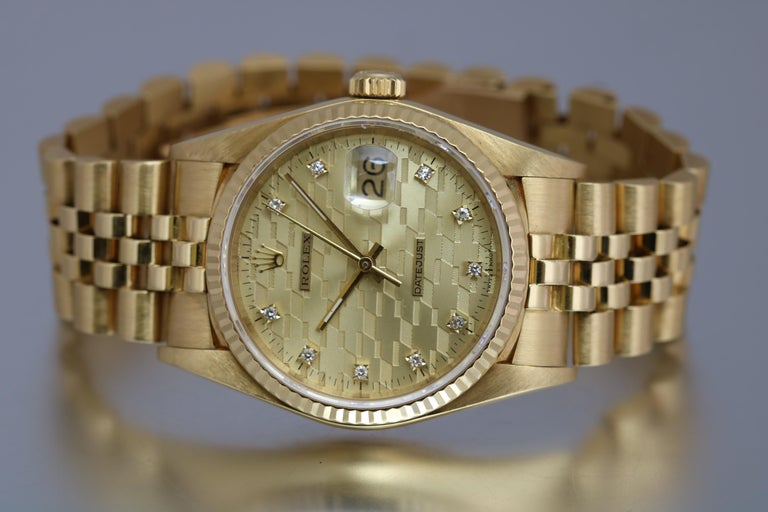 Rolex Datejust 18 Karat Yellow Gold Chevrolet Award Ref 16018, circa 1986  at 1stDibs | chevrolet rolex, rolex 16018 datejust, rolex chevrolet diamond  jubilee watch