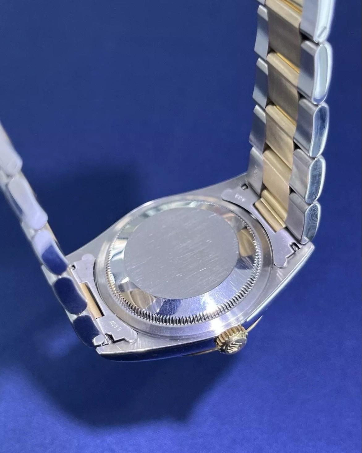 Rolex Datejust 18k Yellow Gold & Steel Champagne Dial 36mm Oyster Watch Full Set For Sale 8