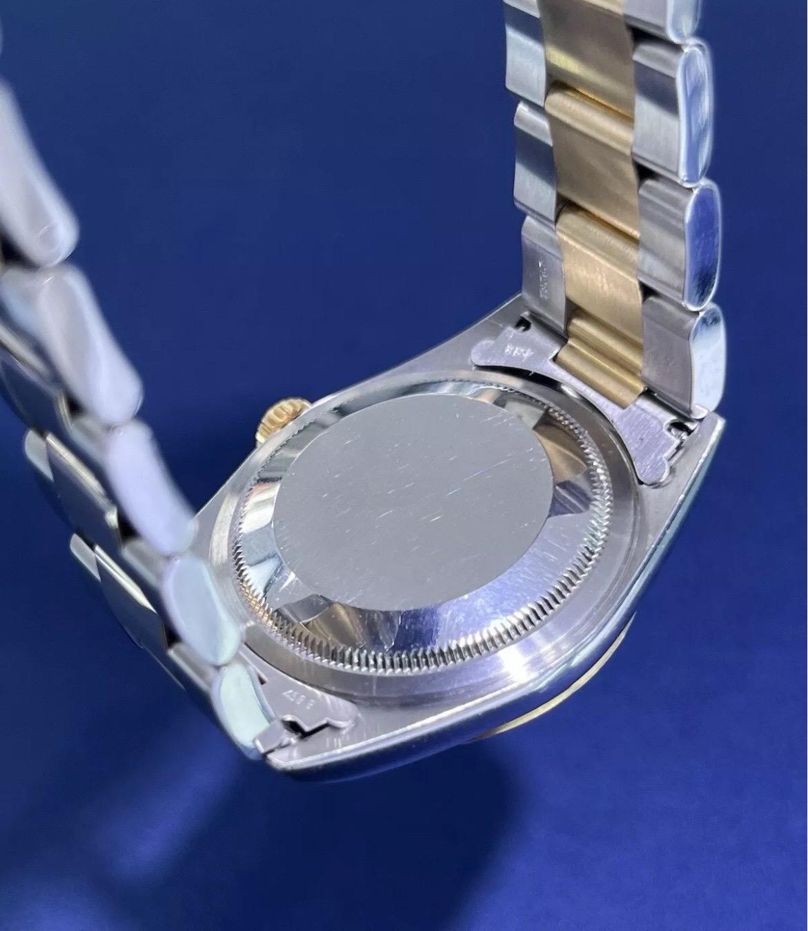 Rolex Datejust 18k Yellow Gold & Steel Champagne Dial 36mm Oyster Watch Full Set For Sale 9