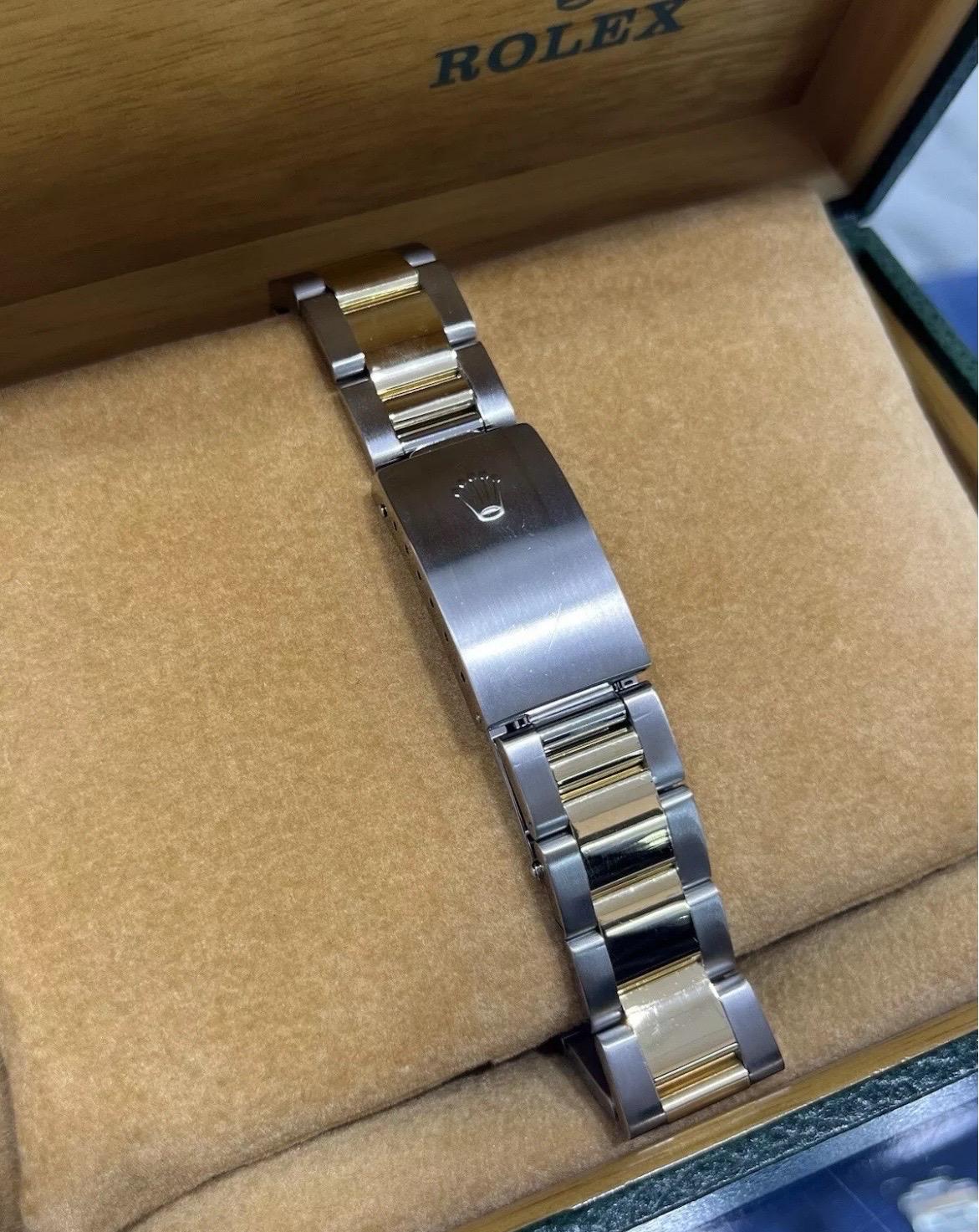 Rolex Datejust 18k Yellow Gold & Steel Champagne Dial 36mm Oyster Watch Full Set For Sale 3