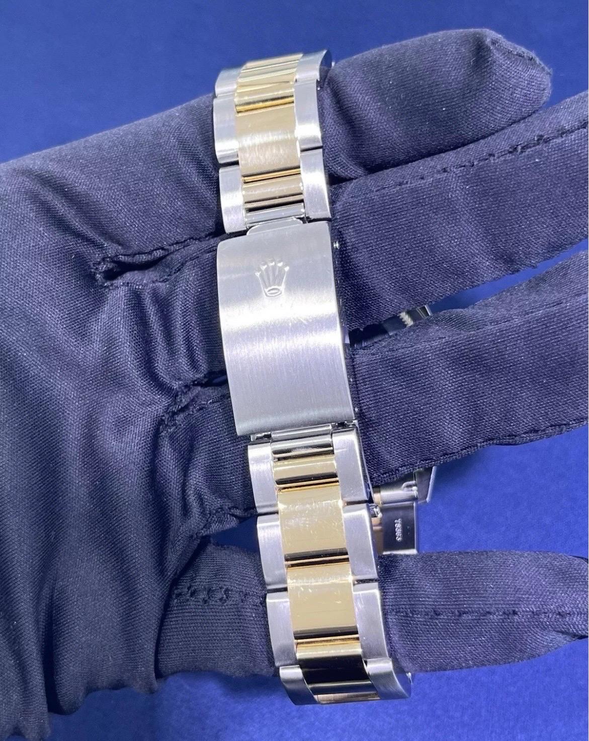Rolex Datejust 18k Yellow Gold & Steel Champagne Dial 36mm Oyster Watch Full Set For Sale 4