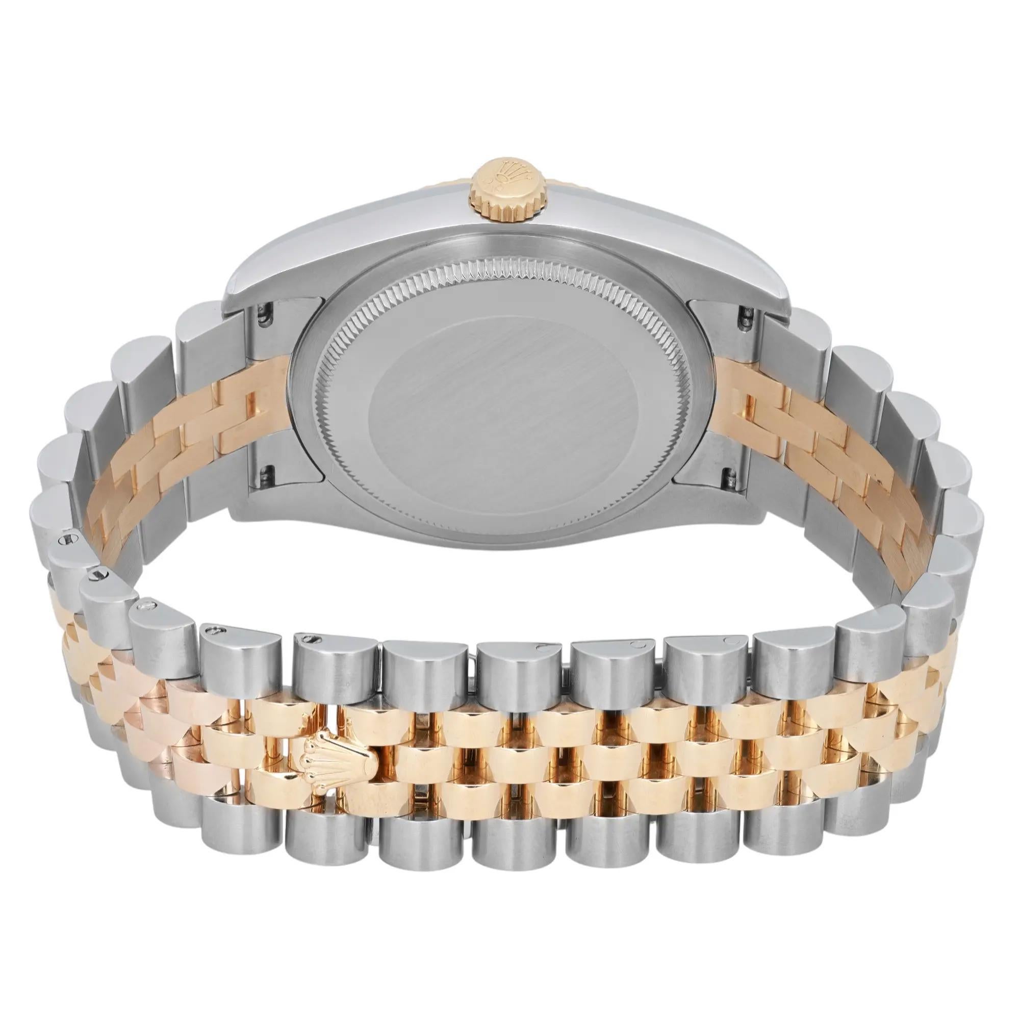 Rolex Datejust 18K Yellow Gold Steel Champagne Dial Automatic Men Watch 116233 en vente 2