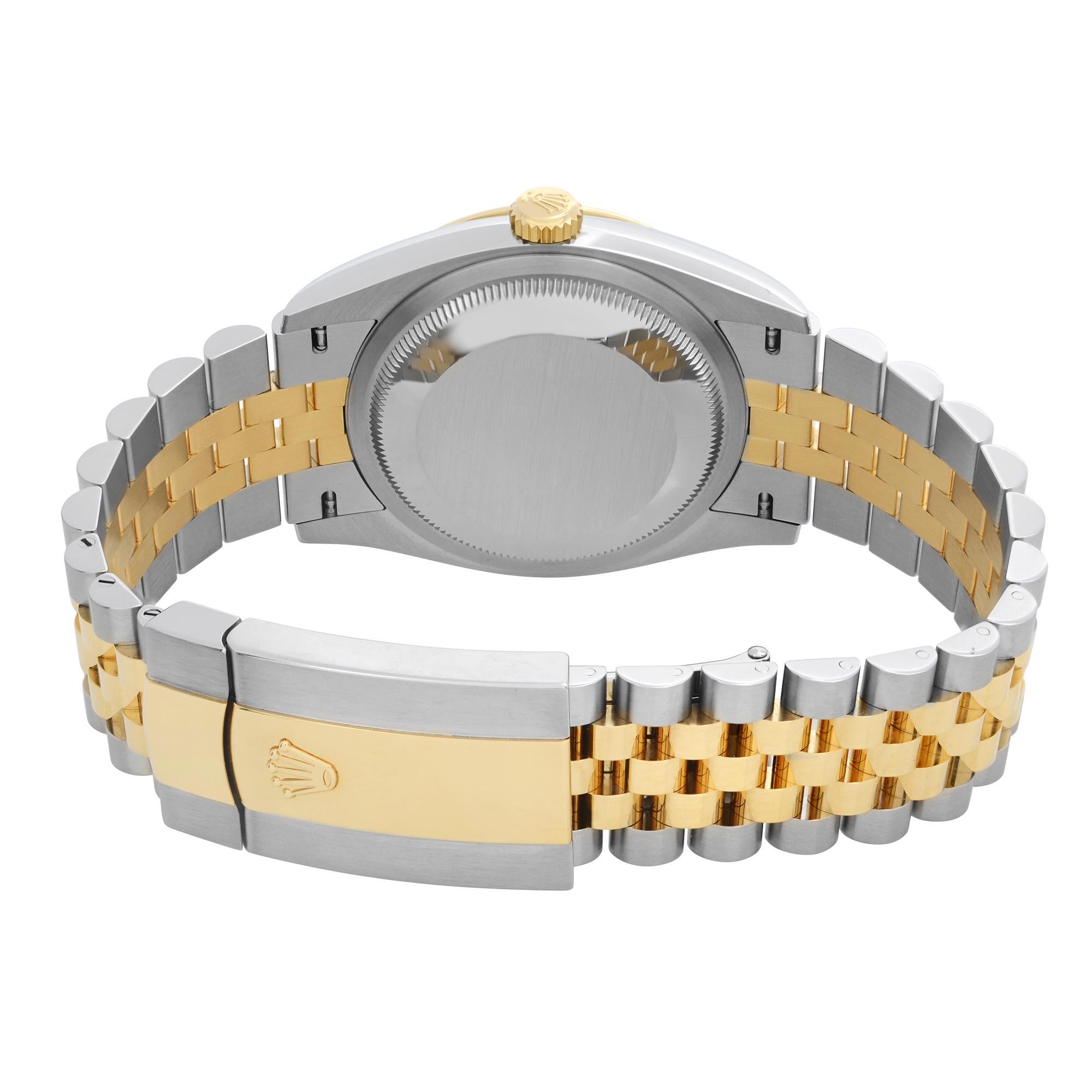 Rolex Datejust, montre en or jaune 18 carats avec cadran à motif champagne 126333 en vente 1