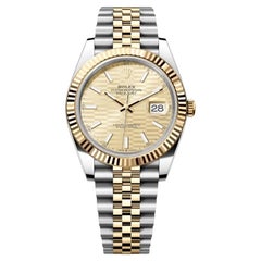 Rolex Datejust 18K Yellow Gold Steel Champagne Motif Dial Automatic Watch 126333