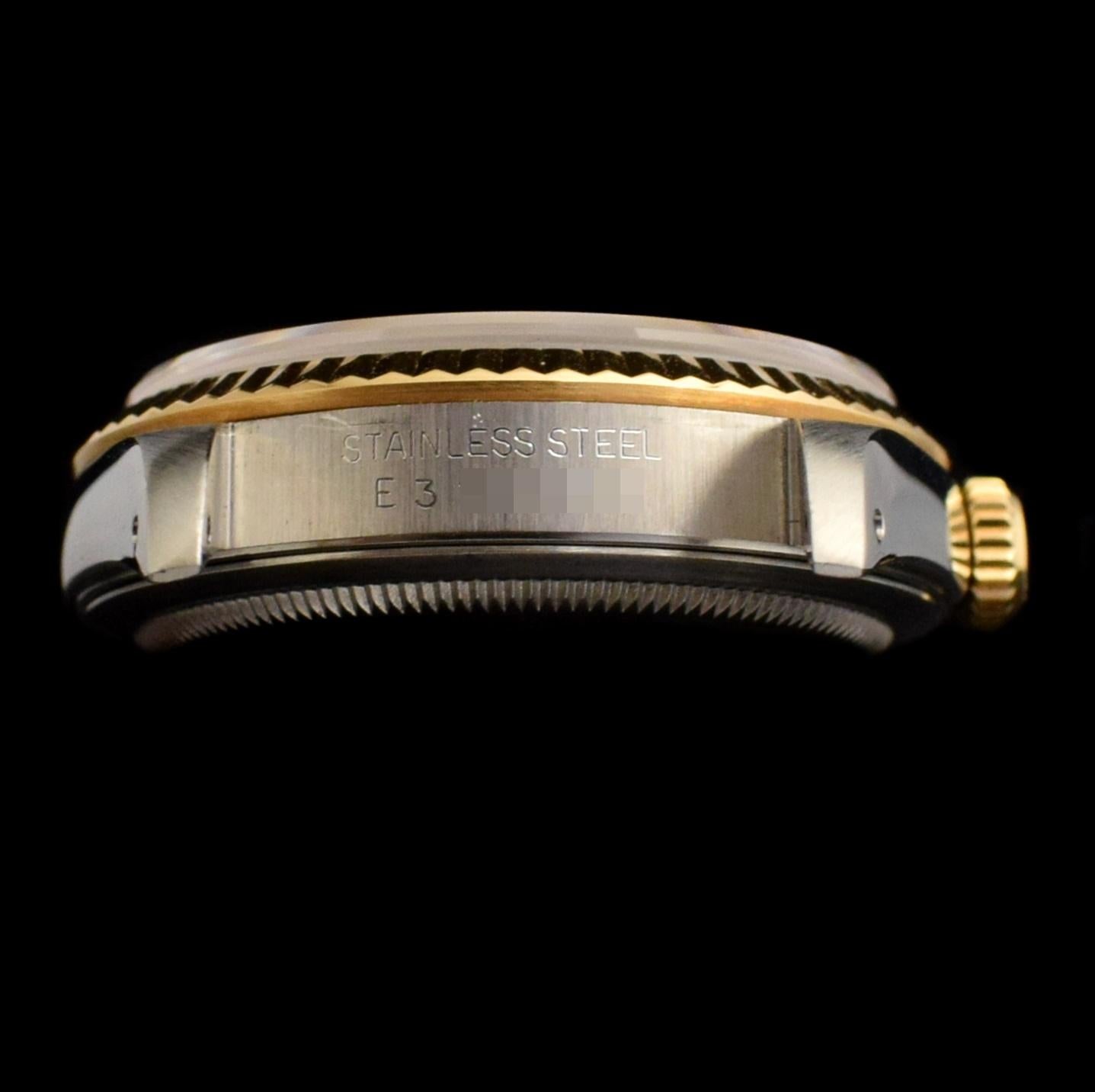 Women's or Men's Rolex Datejust 18K Yellow Gold Steel Vignette Ombre Blue Dial 16233 Watch 1990