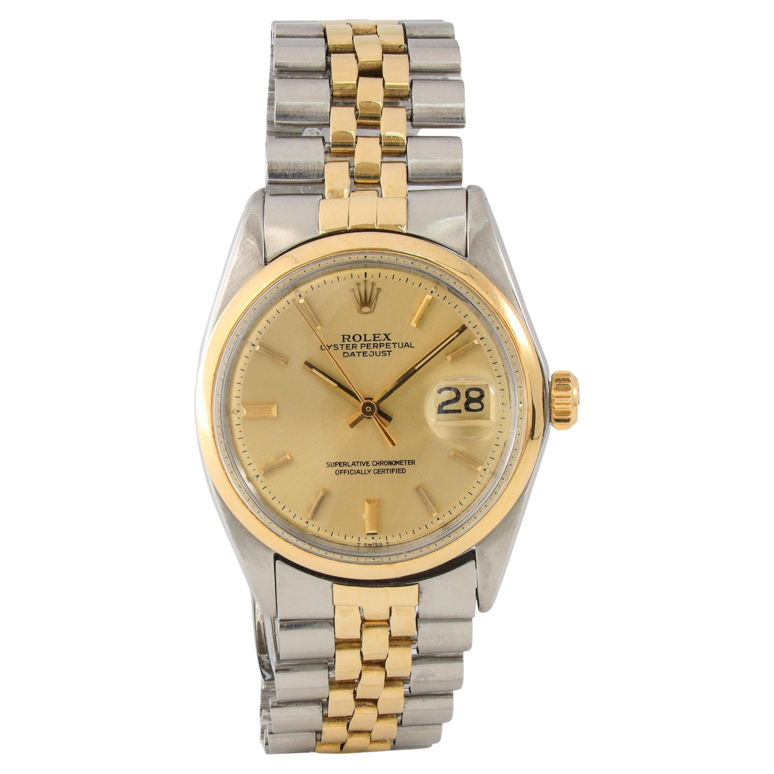 Rolex Datejust 18kt Yellow Gold/Stainless Steel Mens Watch For Sale