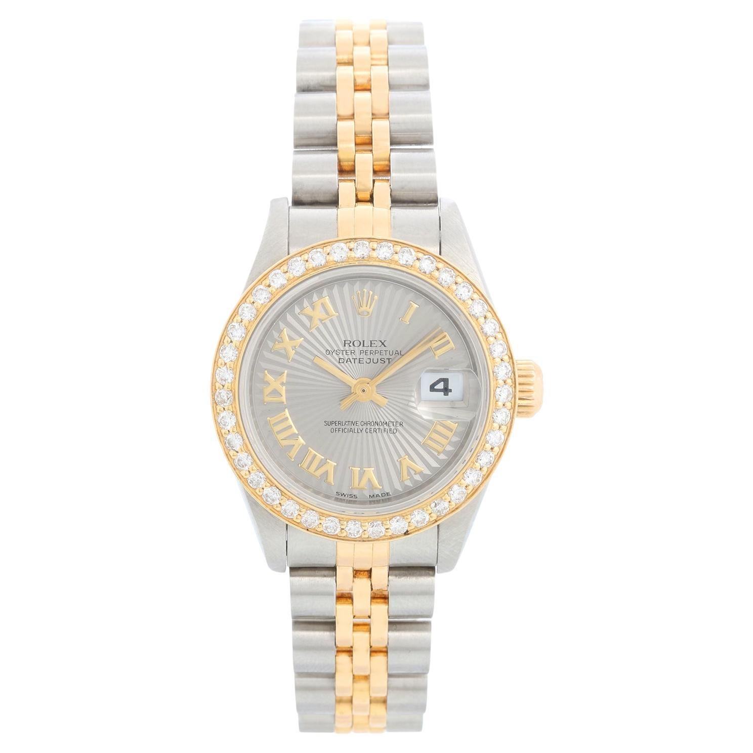 Rolex Datejust 2-farbige Damenuhr aus Stahl und Gold 79173