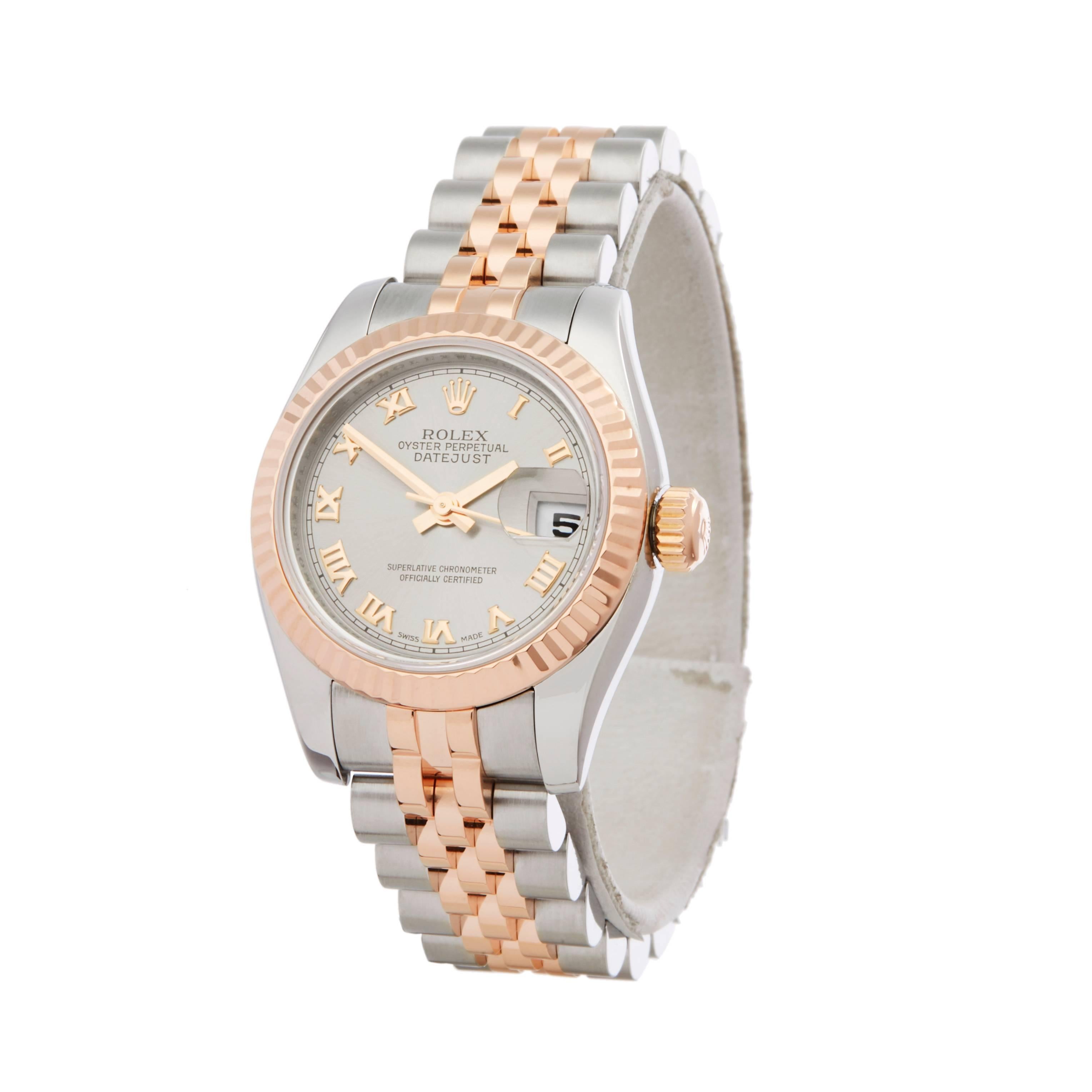 Ref: W5047
Manufacturer: Rolex
Model: Datejust
Model Ref: 179171
Age: 1st March 2006
Gender: Ladies
Complete With: Xupes Presenation Pouch & Guarantee
Dial: Silver Roman
Glass: Sapphire Crystal
Movement: Automatic
Water Resistance: To Manufacturers