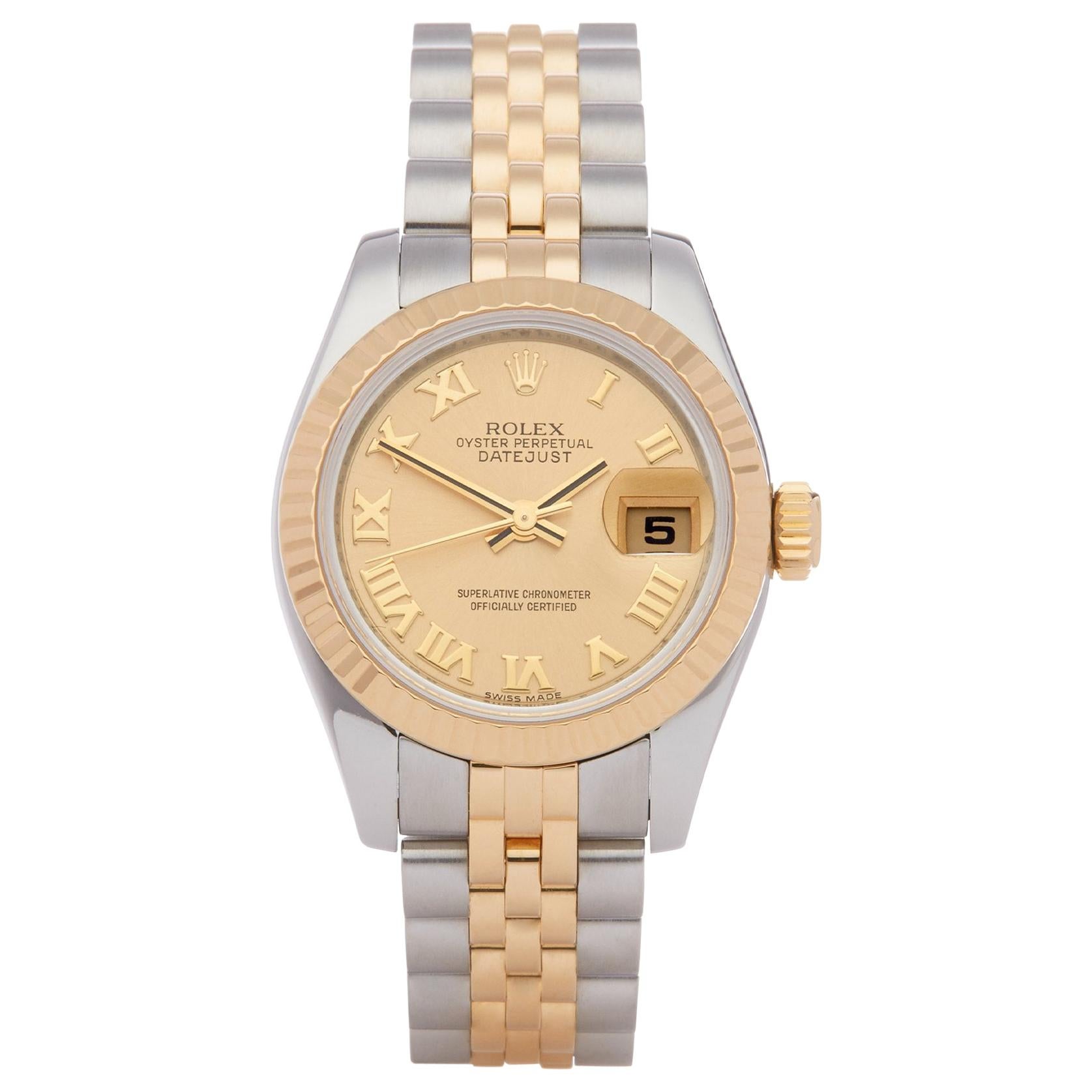 Rolex Datejust 26 179173 Ladies Stainless Steel and Yellow Gold Watch