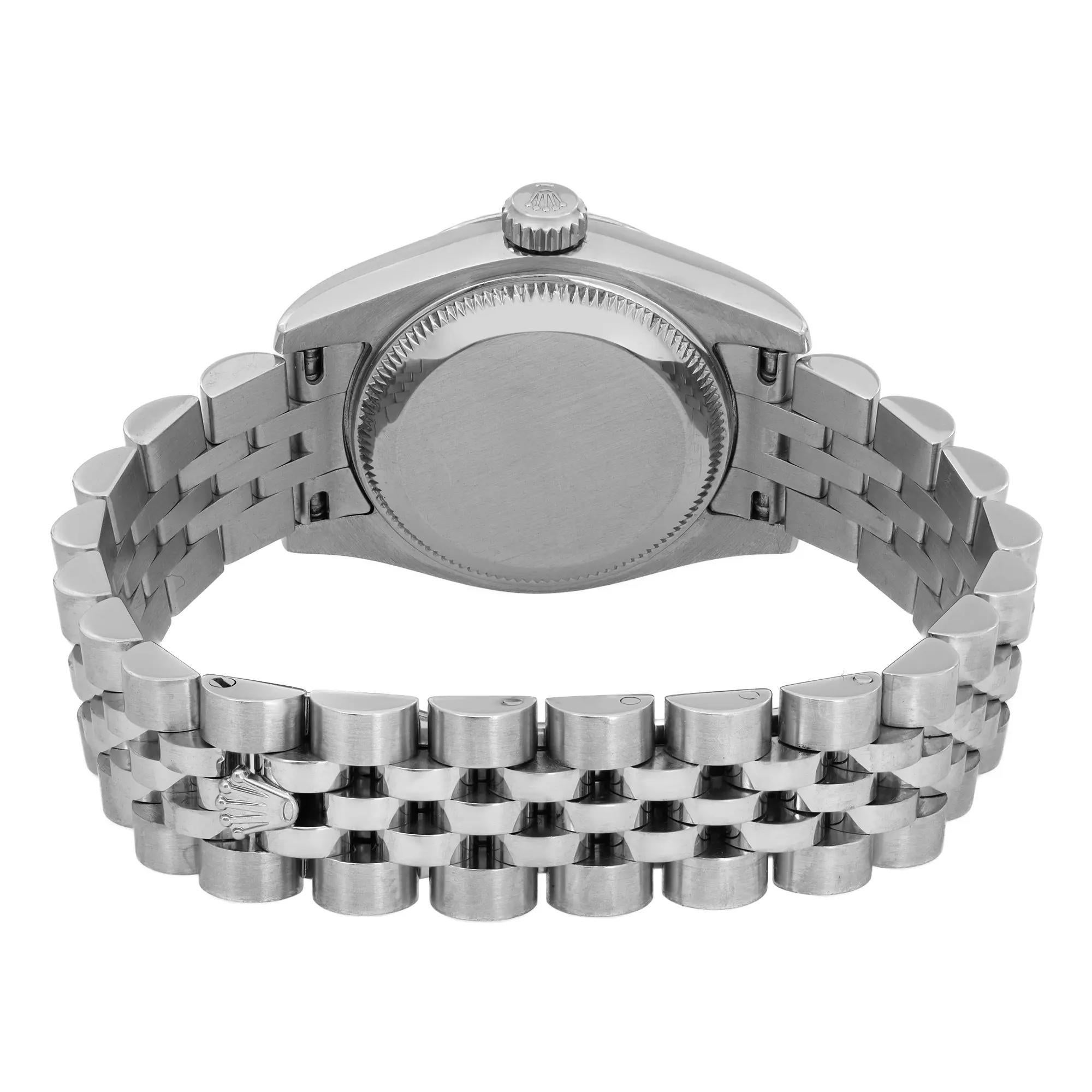 Rolex Datejust 26 18K White Gold Steel Black Jubilee Diamond Dial Watch 179174 For Sale 1