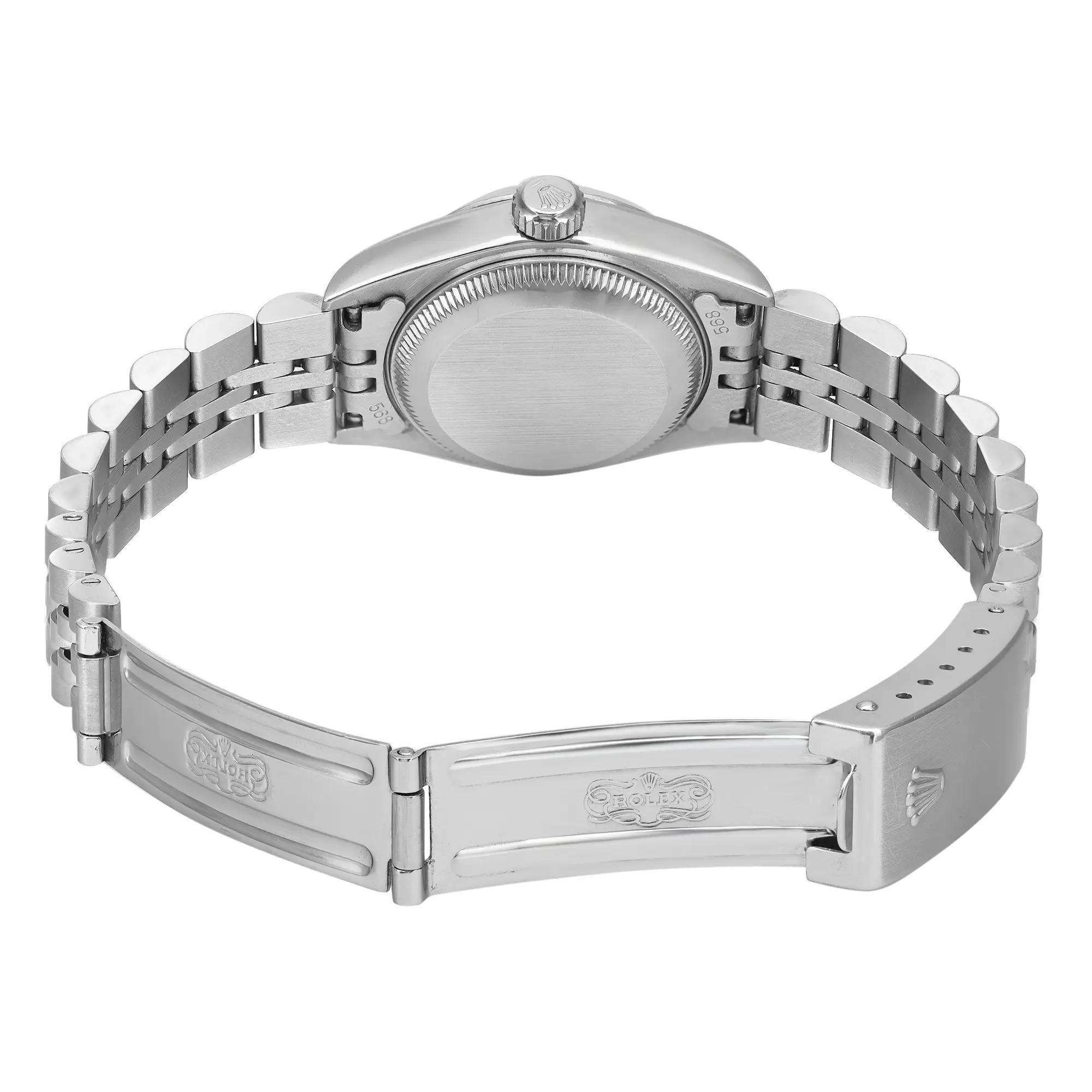 Rolex Datejust 26 18K White Gold Steel Linen Silver Dial Jubilee Watch 79174 1