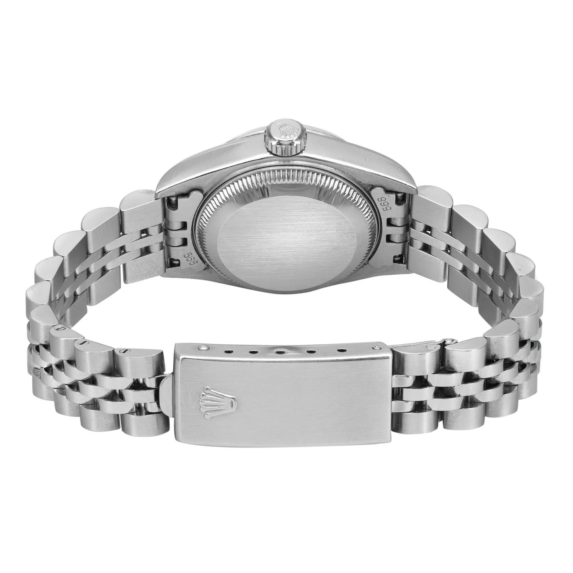 Rolex Datejust 26 18K White Gold Steel Linen Silver Dial Jubilee Watch 79174 2