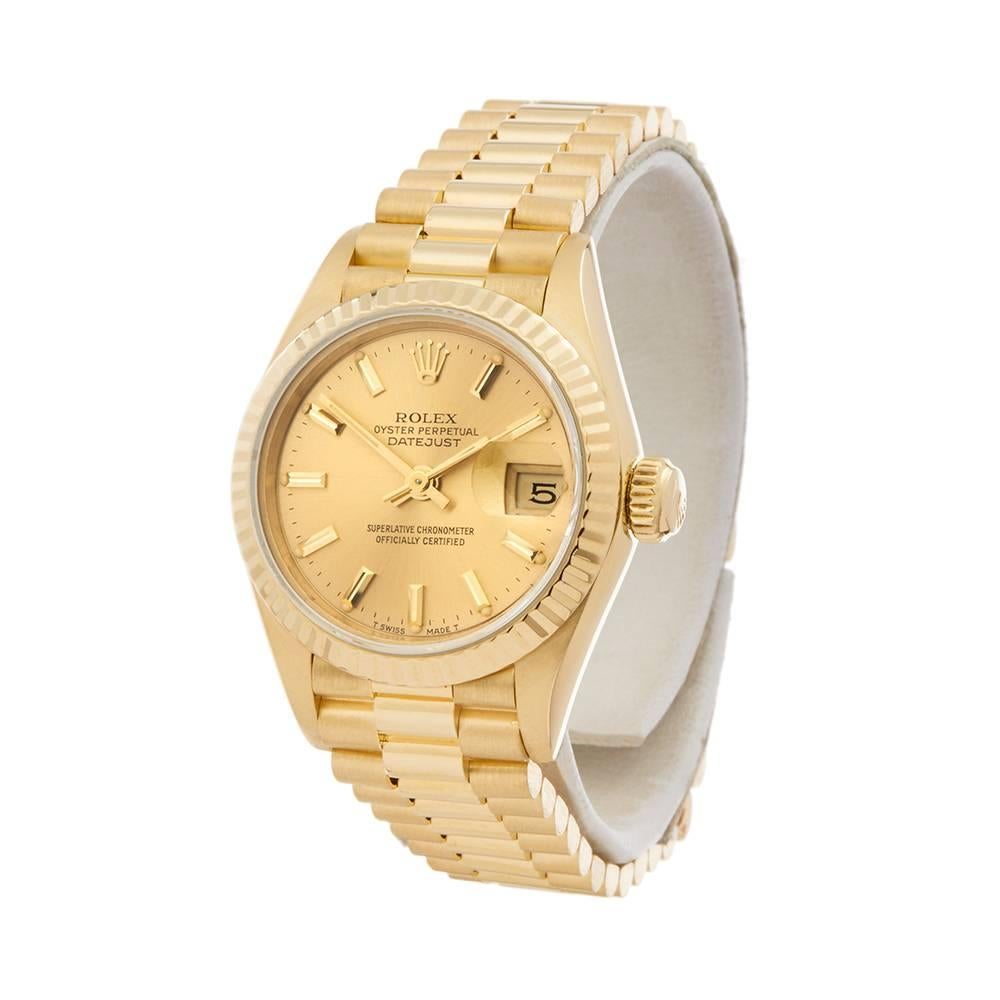 Ref: W5070
Manufacturer: Rolex
Model: Datejust
Model Ref: 69178
Age: 
Gender: Ladies
Complete With: Xupes Presenation Pouch
Dial: Champagne Baton
Glass: Sapphire Crystal
Movement: Automatic
Water Resistance: To Manufacturers Specifications
Case: 18k