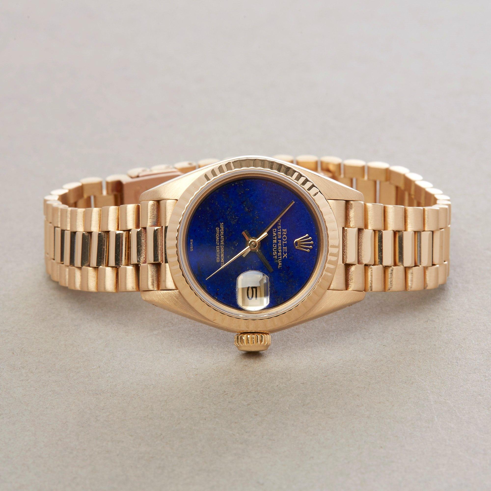 Rolex Datejust 26 69178 Ladies Yellow Gold Lapis Lazuli Watch In Excellent Condition In Bishops Stortford, Hertfordshire