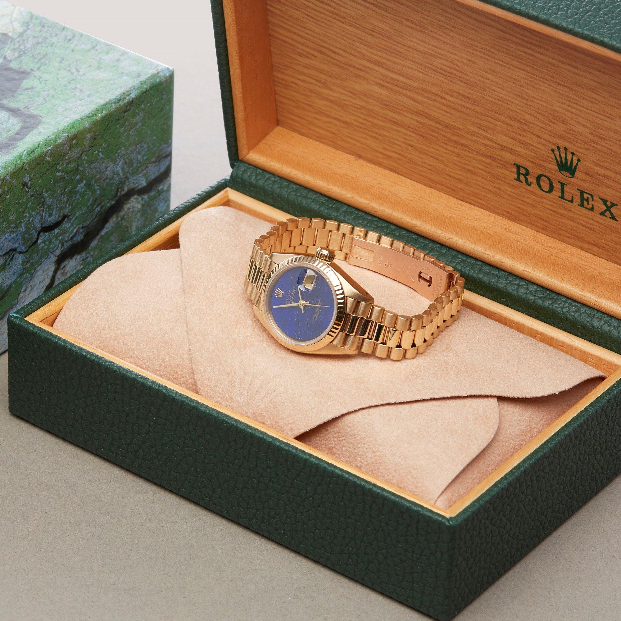 Rolex Datejust 26 69178 Ladies Yellow Gold Lapis Lazuli Watch 2
