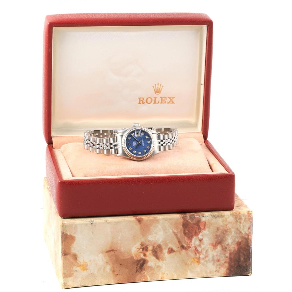 Rolex Datejust 26 Blue Sodalite Diamond Steel Ladies Watch 79174 5