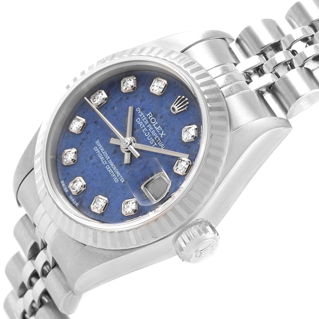 Women's Rolex Datejust 26 Blue Sodalite Diamond Steel Ladies Watch 79174