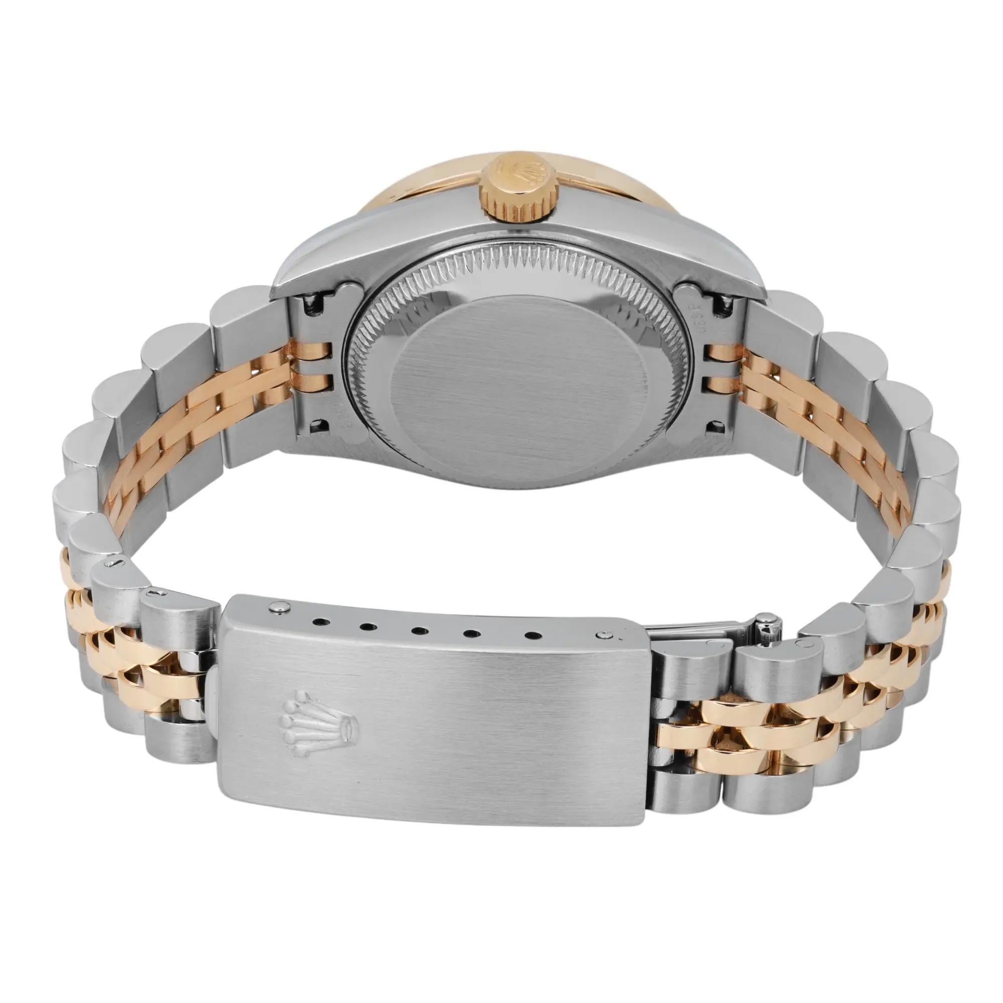 Rolex Montre Datejust 26 en acier 18 carats avec cadran et lunette MOP rouges personnalisés 69173 en vente 2