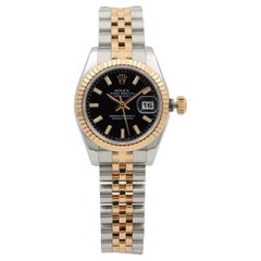 Rolex Datejust 26 Steel 18k Rose Gold Black Dial Automatic Ladies Watch 179171