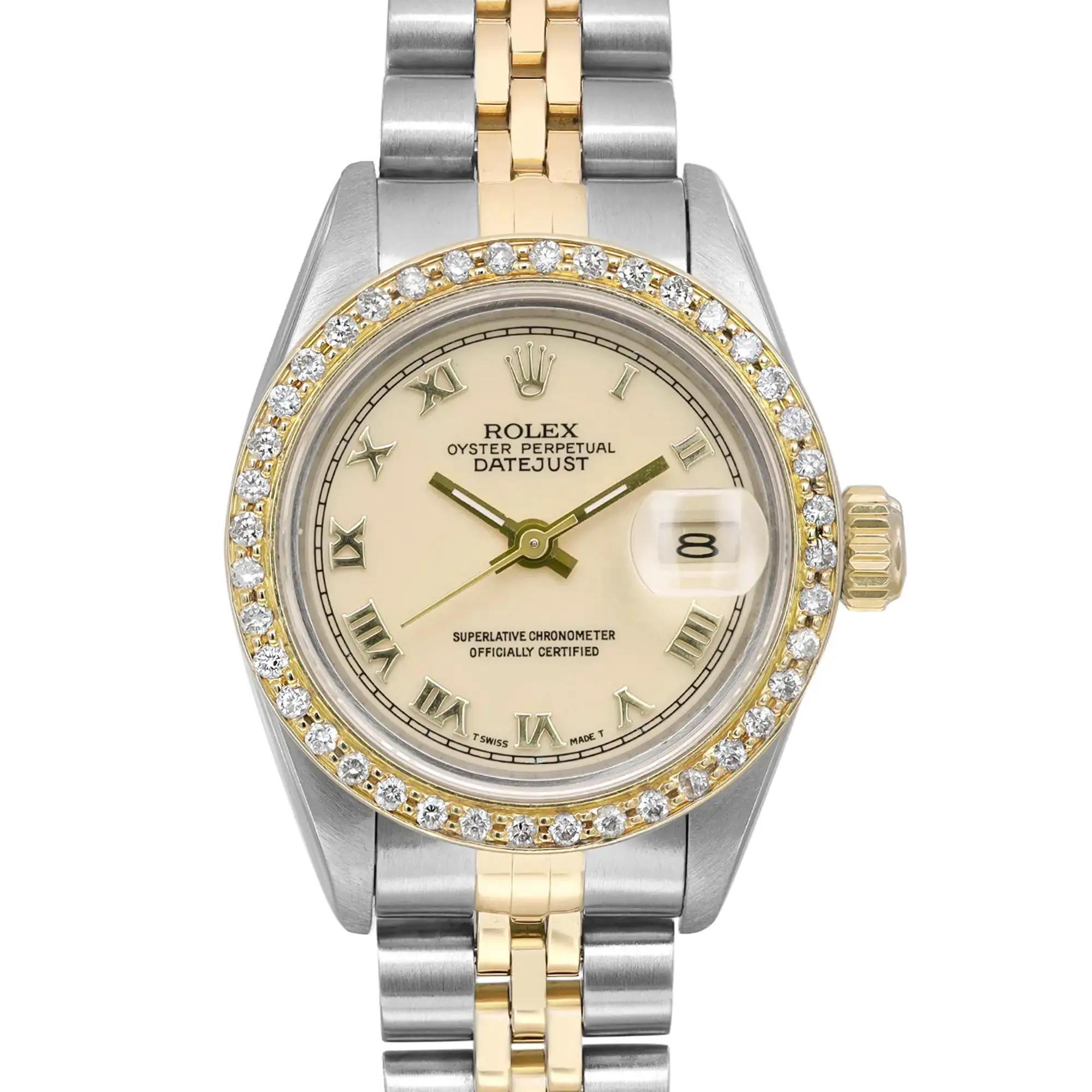 Pre-owned good condition. Comes with a chronostore box and seller warranty.

General Information
Brand: Rolex
Model: Rolex Datejust 69173
Model Number: 69173
Type: Wristwatch
Style: Luxury
Department: Women
Year Manufactured: 1990-1999
Vintage: