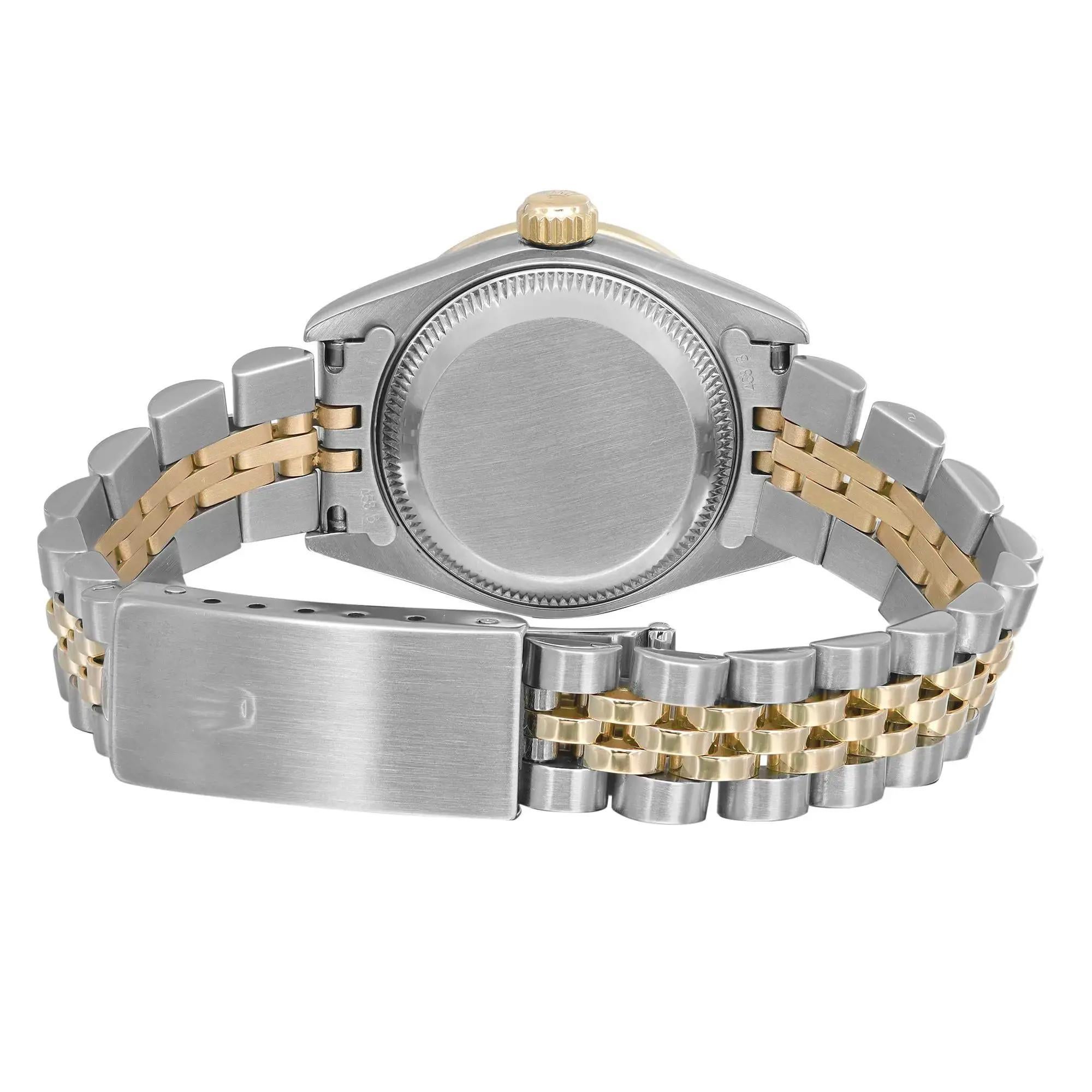 Rolex Datejust 26 Steel 18K Yellow Gold Custom Dial And Bezel Ladies Watch 69173 For Sale 1