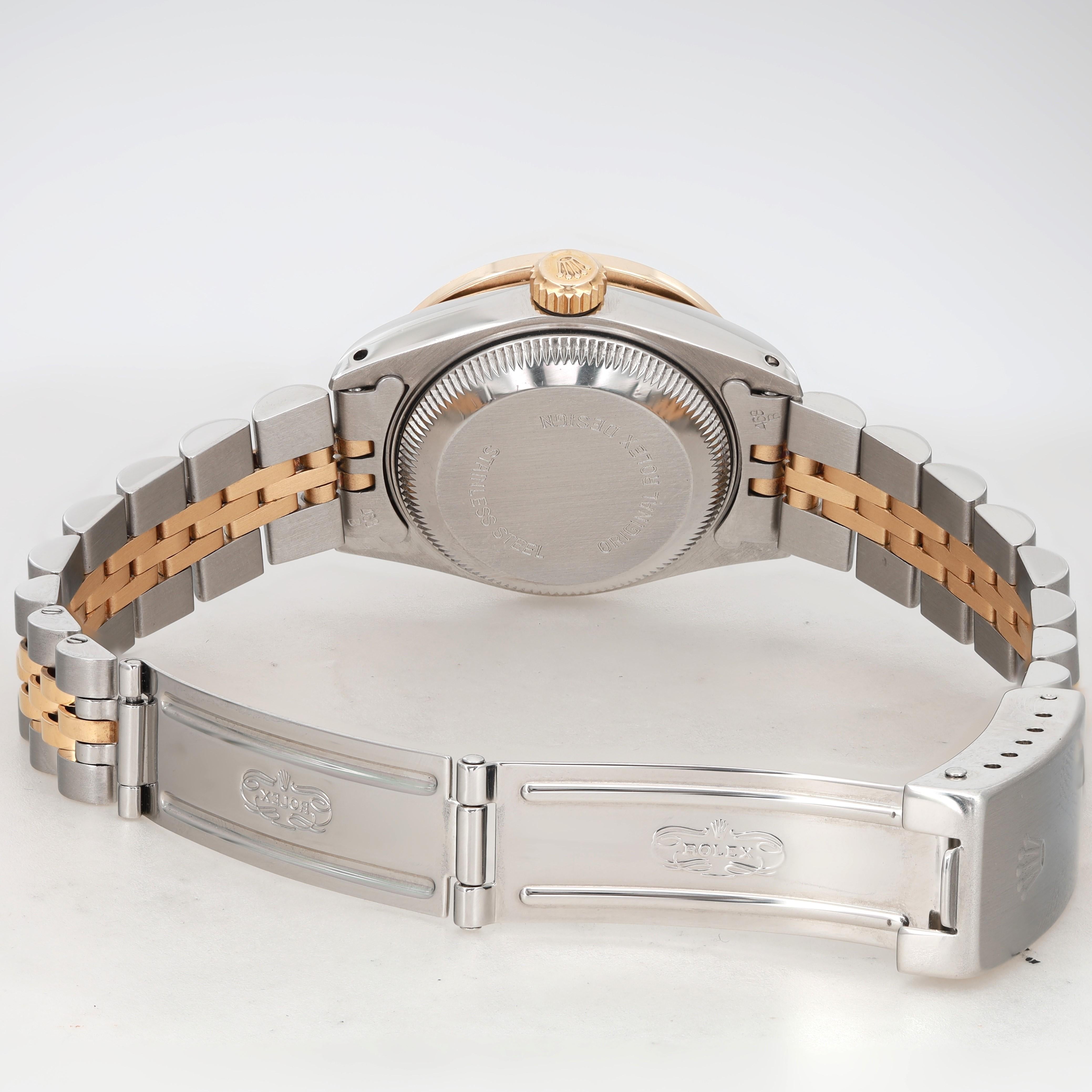 Rolex Datejust 26 Steel 18K Yellow Gold Custom Pink Dial And Bezel Watch 69173 For Sale 2