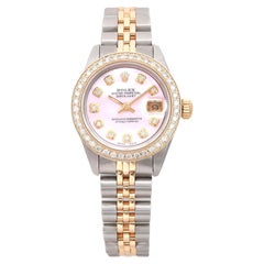 Rolex Datejust 26 Steel 18K Yellow Gold Custom Pink Dial And Bezel Watch 69173