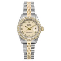 Rolex Datejust 26 Damenuhr 69173, Stahl 18K Gelbgold, maßgefertigtes Zifferblatt und Lünette