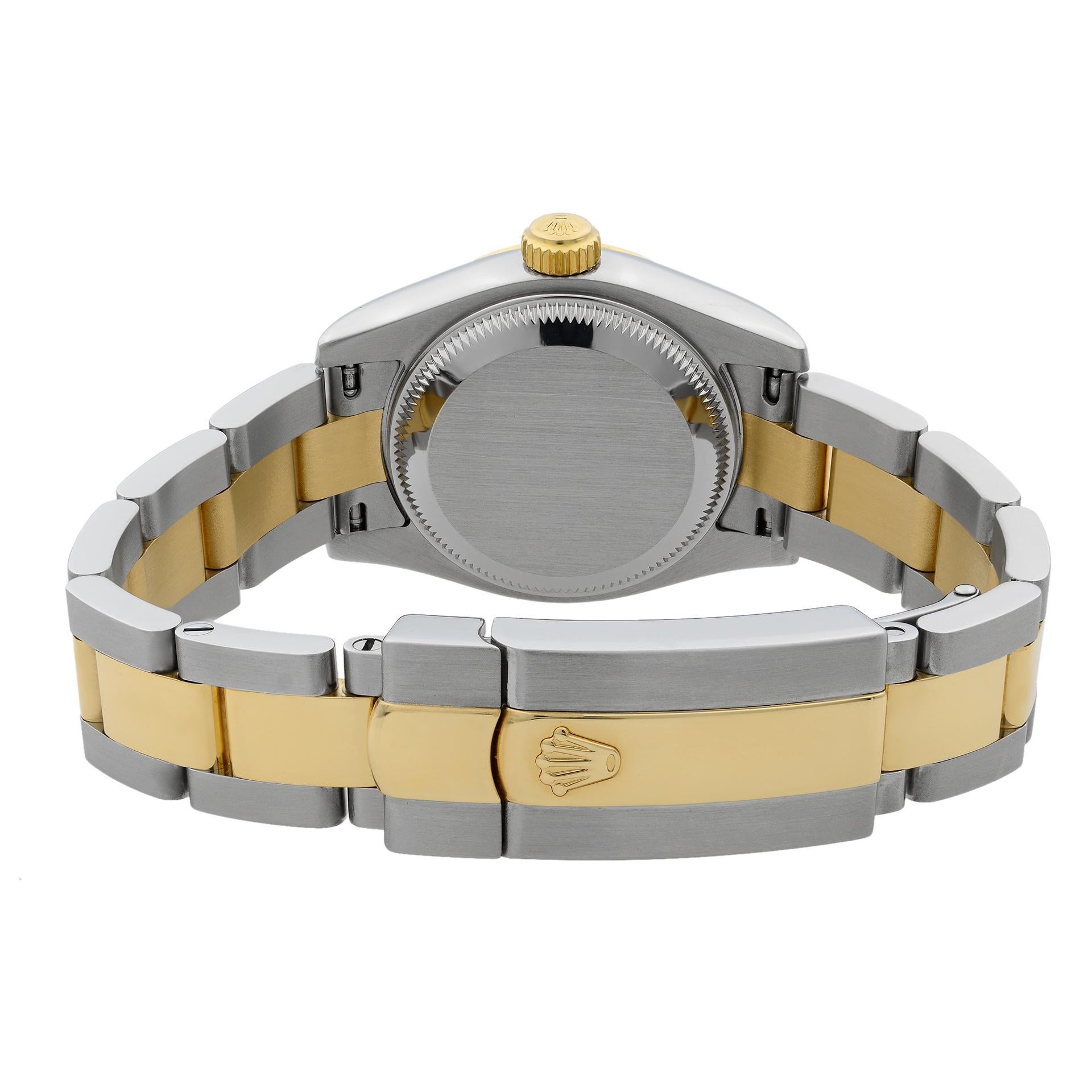 Rolex Datejust 26 Steel Gold Diamond White Dial Ladies Automatic Watch 179163 1