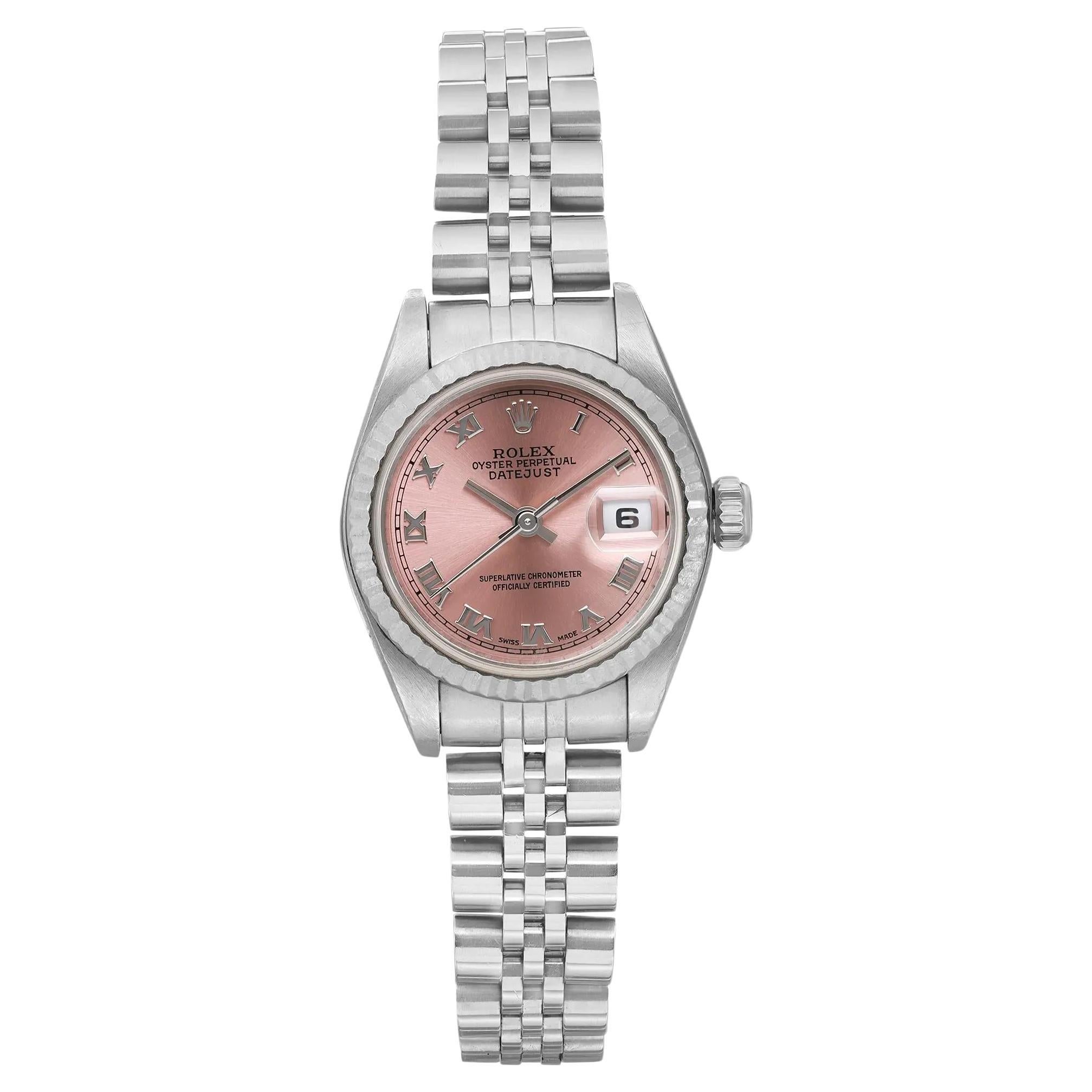 Rolex Datejust Steel Pink Dial Jubilee Automatic Ladies Watch 79174
