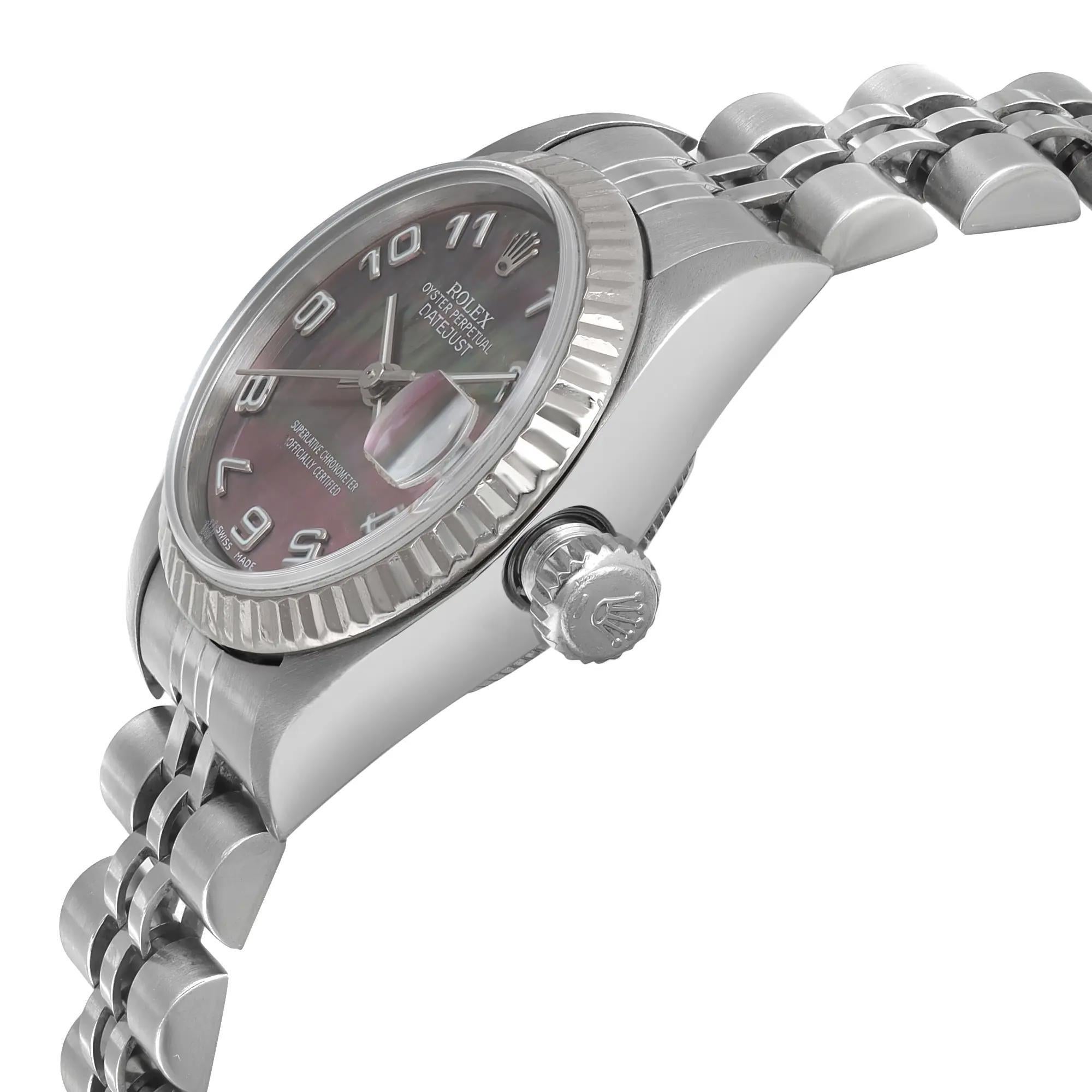 Women's Rolex Datejust 26 Steel Pink MOP Dial Jubilee Automatic Ladies Watch 79174 For Sale