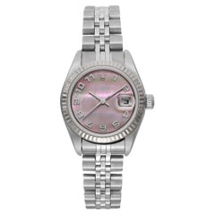 Vintage Rolex Datejust 26 Steel Pink MOP Dial Jubilee Automatic Ladies Watch 79174