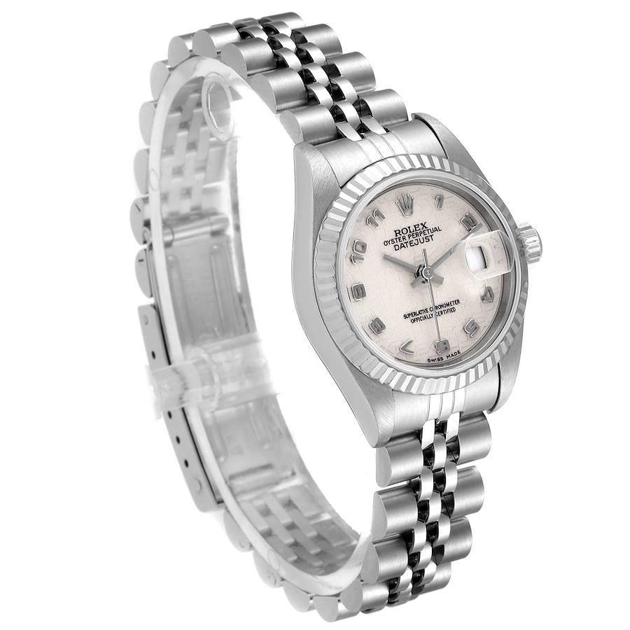Rolex Datejust 26 Steel White Gold Anniversary Dial Ladies Watch 69174 In Good Condition In Atlanta, GA