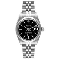 Rolex Datejust 26 Steel White Gold Black Dial Ladies Watch 79174