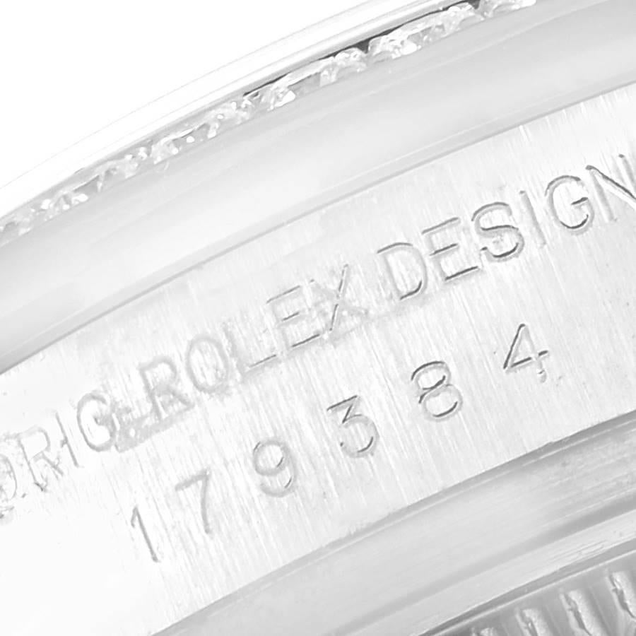 Rolex Montre Datejust 26 en acier, or blanc, cadran bleu et diamants pour femmes 179384 2