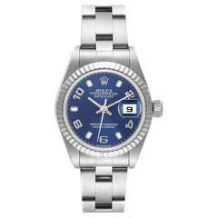 Rolex Datejust 26 Steel White Gold Blue Dial Ladies Watch 79174