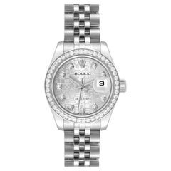 Rolex Datejust 26 Steel White Gold Diamond Ladies Watch 179384 Box Card